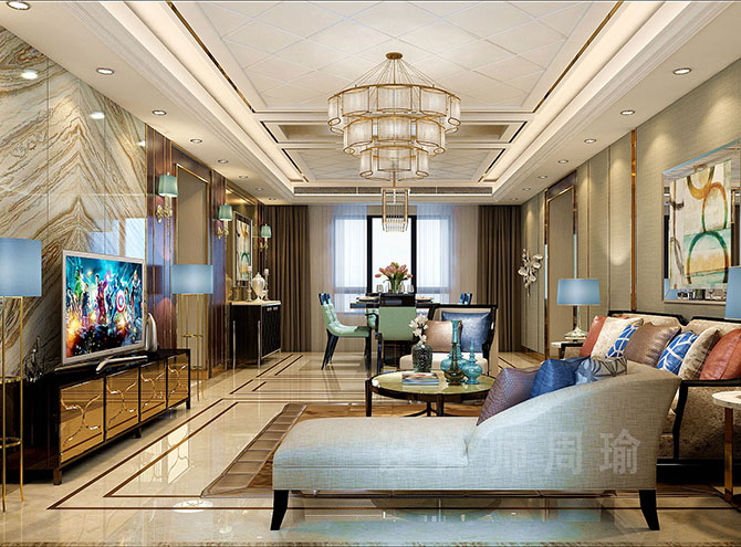 蜜穴传媒世纪江尚三室两厅168平装修设计效果欣赏